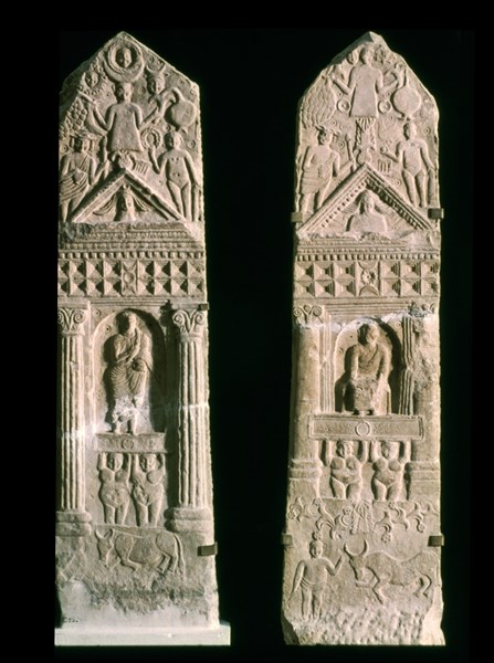 Votive stele with reliefs containing elements of Berber, Punic