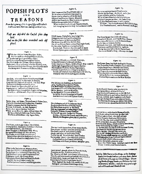 Printing of the 'The Popish Plots and Treasons'