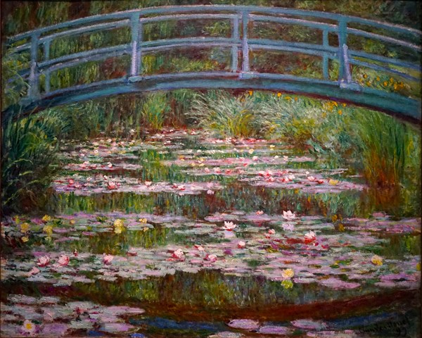 Painting titled 'The Japanese Footbridge' by Claude Monet