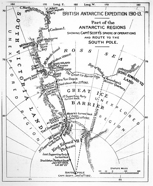 Map illustrating an Expedition of Captain Robert Falcon Scott