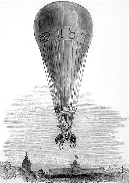 Print of the Royal Vauxhall Nassau Balloon