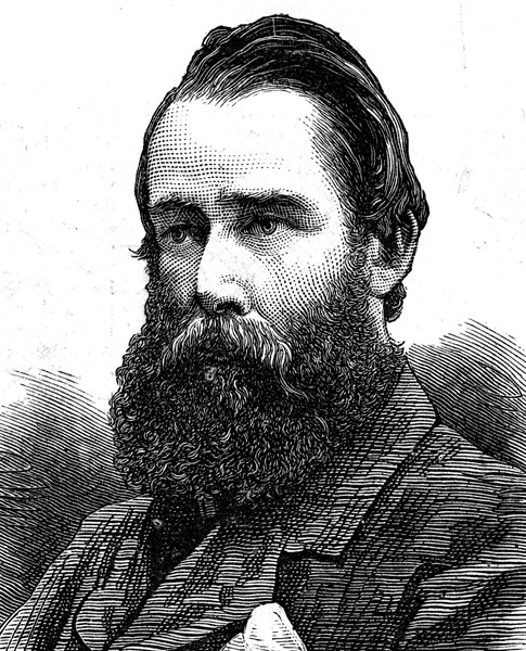 Illustrated portrait of Charles Wahab, a British traveller and explorer