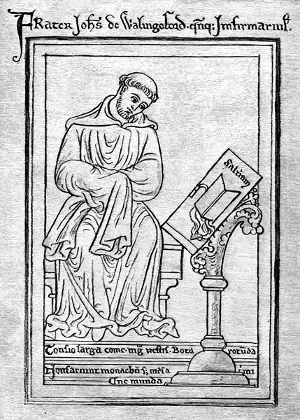 Portrait of John of Wallingford, a Benedictine monk at the Abbey of St Albans