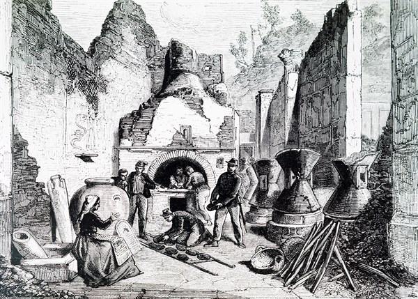 The discovery of a bakery during an excavation in Pompeii