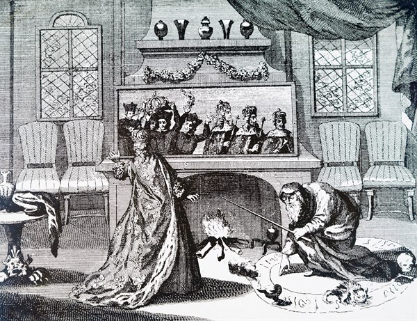 Engraving depicting how Nostradamus