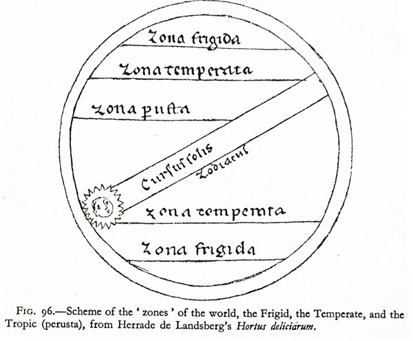 The zones of the world from 'Hortus Deliciarum'