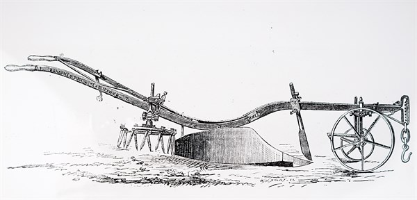 A Ransomes, Sims & Jefferies combined plough and rotary harrow