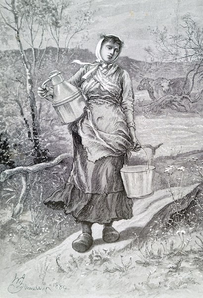 A milkmaid in Normandy