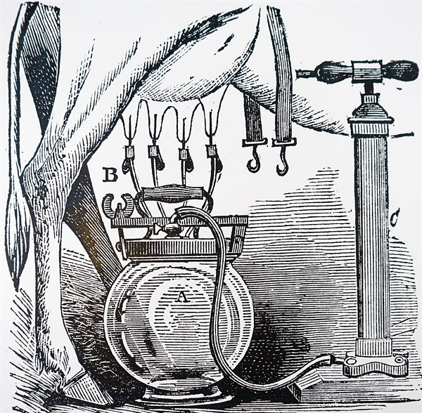 A milking machine invented by Edward M