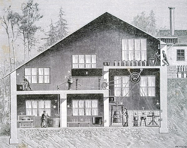 An industrialised milk parlour and refinery at Roche-sur-Loue, near d'Arc-et-Senans, Besançon, France