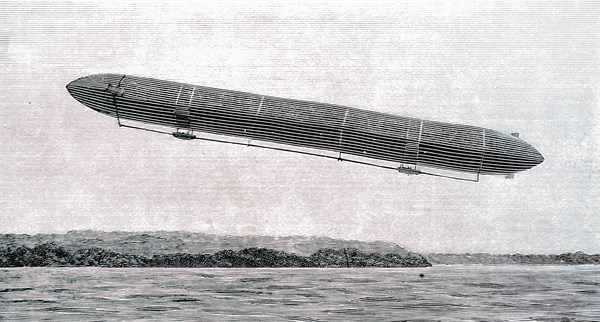 The Zeppelin airship, on Lake Constance, named after the German Count Ferdinand von Zeppelin