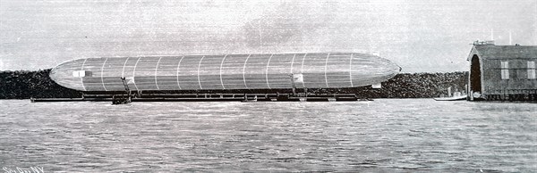 The Zeppelin airship, on Lake Constance, named after the German Count Ferdinand von Zeppelin