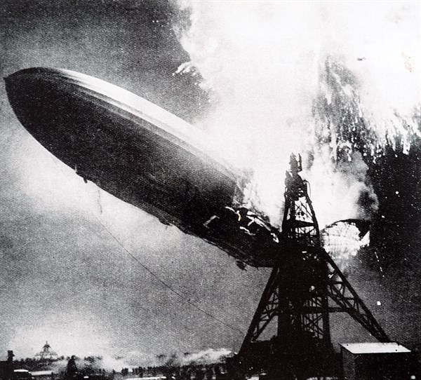 Photograph taken during the Hindenburg disaster