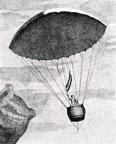 André-Jacques Garnerin making his first parachute descent