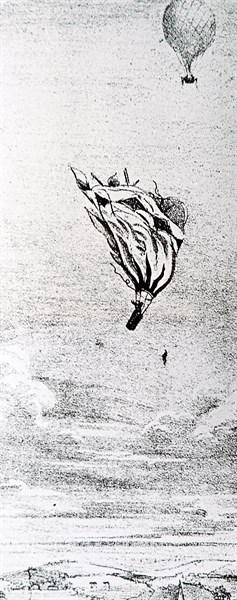 Ascent before the fatal parachute descent of Robert Cocking