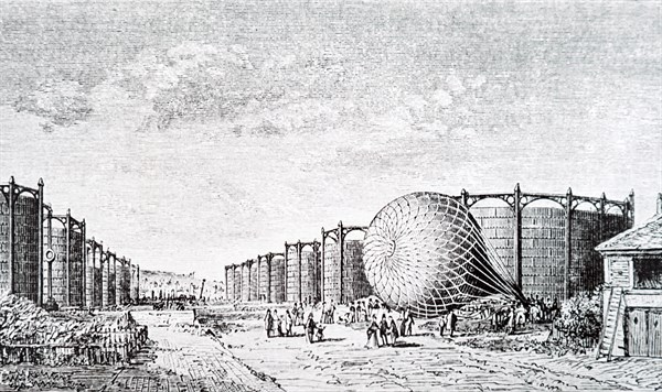 Engraving titled 'A close escape for Camille Flammarion'