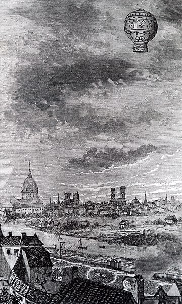 François Laurent d'Arlandes' balloon crossing Paris, France