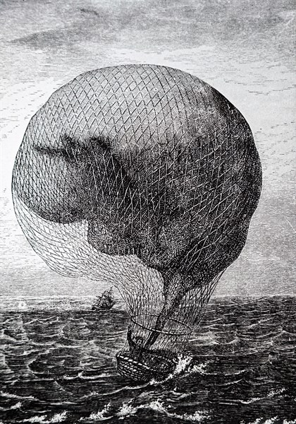 A balloon falling into the sea