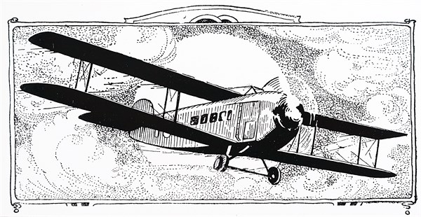 A passenger biplane