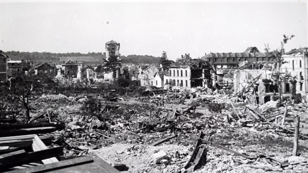 Destruction at the town of Saint-Cyr, 1944