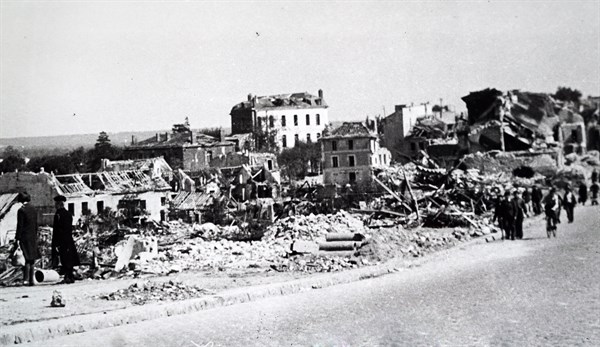 Destruction at the town of Saint-Cyr, 1944