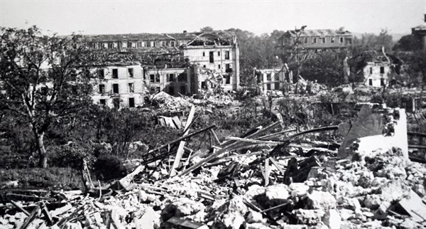 Destruction at the town of Saint-Cyr, 1944