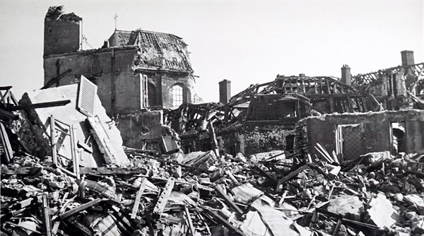 Destruction at the town of Saint-Cyr, 1944