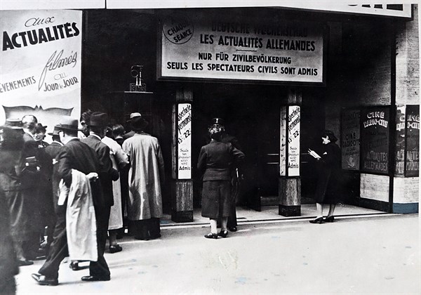 Photograph of a cinema in Paris in German occupied France