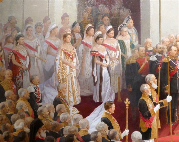 Empress Dowager, Marie and Empress Alexandra, detail from the painting by the Russian artist, V