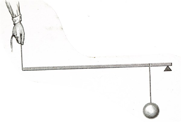 Illustration of an 19th Century mechanical pulley