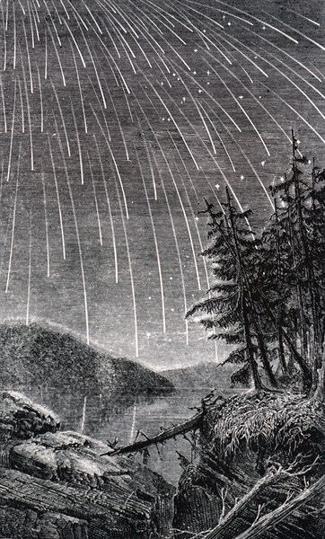 A meteor shower