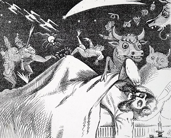 An scene from Oliver Wendell Holmes Sr's poem 'The Comet'