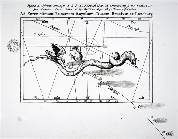 Observations of a comet by Athanasius Kircher