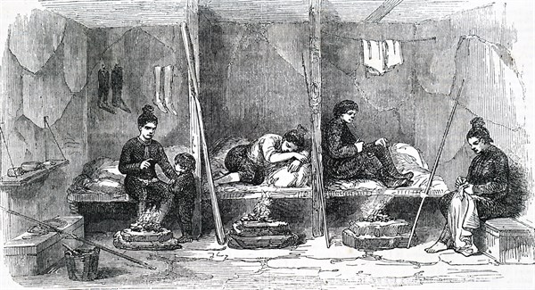 The interior of a Greenlander's hut