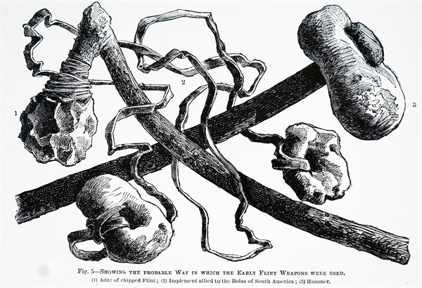 The reconstruction of the likely method of mounting stone Age implements