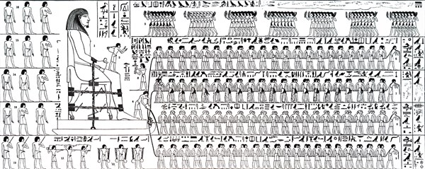 Egyptians moving a giant statue from the quarries