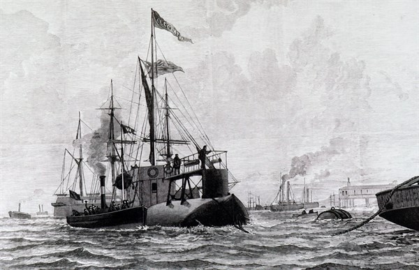 Cleopatra'S Needle, an obelisk from Alexandria being transported to England