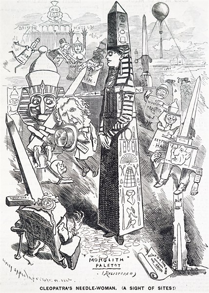 The departure of Cleopatra's Needle from Egypt to be given to the British Government by Muhammad Ali of Egypt