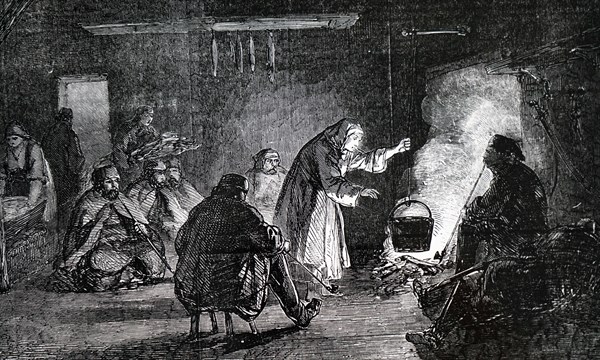 The interior of a Wallachian peasant hut