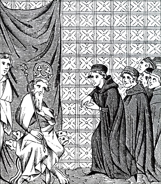 Emperor Charles IV being harangued by Fellows of Paris University
