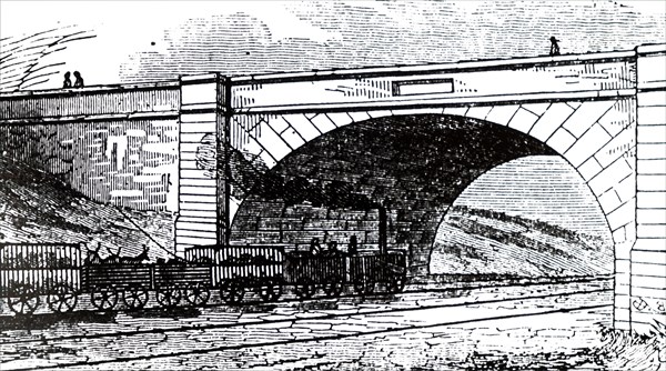 Cattle train on the Liverpool and Manchester Railway