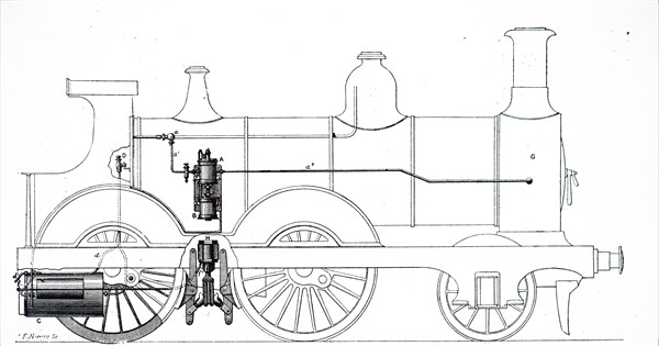 A locomotive fitted with Westinghouse air brakes