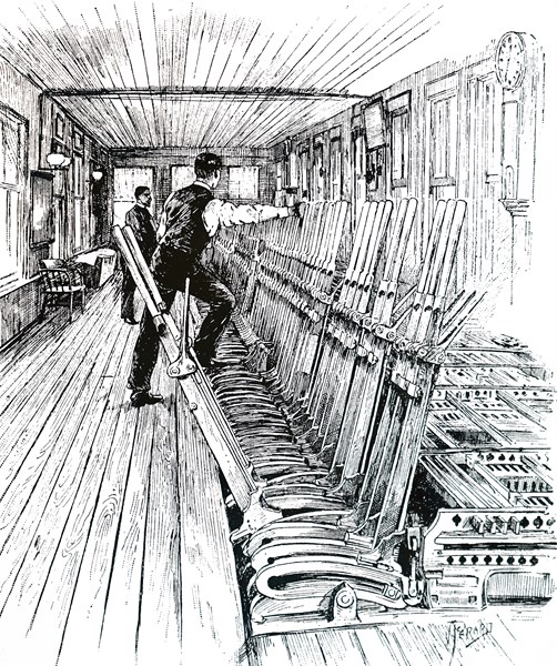 A signalman moving the points at Tilbury Docks