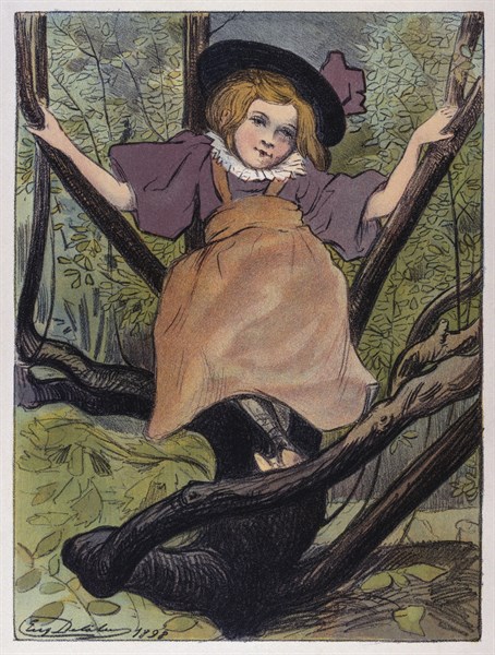 Kacia' a girl in a tree, 1898