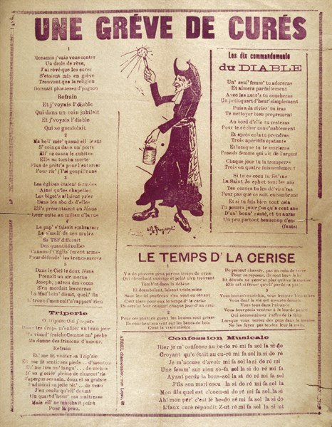 page from a song book of songs from the Paris Commune 1870