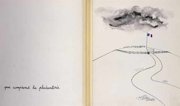 Illustrated edition by Pierre Etaix, circa 1981, for the birthday of Jean-Claude Carrière, a French novelist, screenwriter, actor,