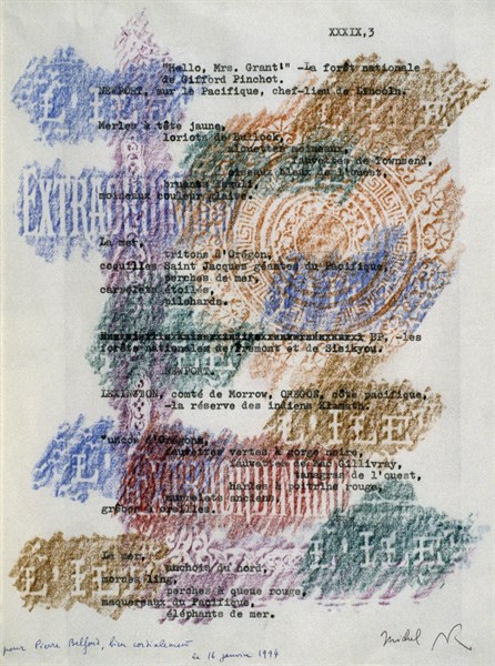 Composition or Poem', 1994 by the French artist Michel Butor 1994
