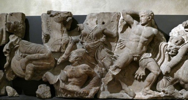 The Bassae Frieze comprises a series of relief marble sculptures from the Temple of Apollo Epikourios at Bassae, Greece