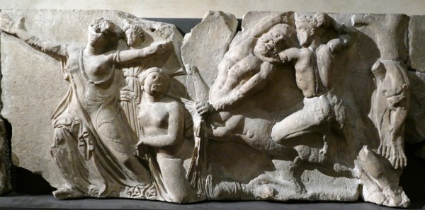 The Bassae Frieze comprises a series of relief marble sculptures from the Temple of Apollo Epikourios at Bassae, Greece