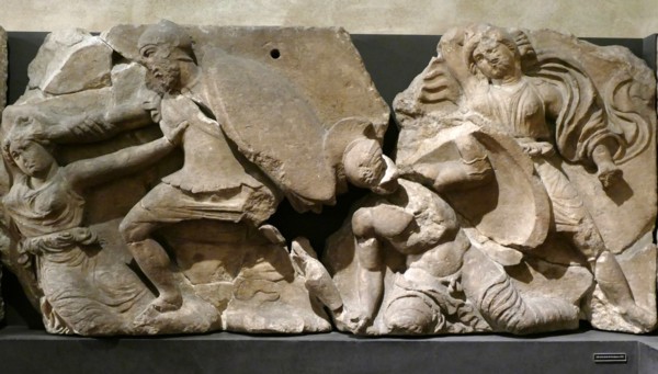 The Bassae Frieze comprises a series of relief marble sculptures from the Temple of Apollo Epikourios at Bassae, Greece